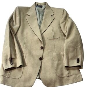 Lanvin Camel‎ Hair Blazer Sport Coat Woven in Scotland Vintage Menswear
